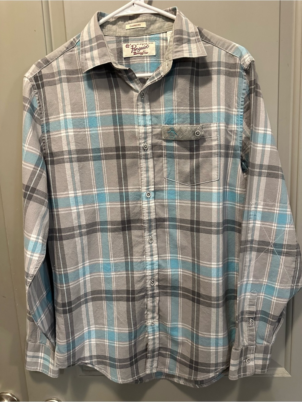 Penguin Size S Plaid Long Sleeve Button Down Shirt EUC